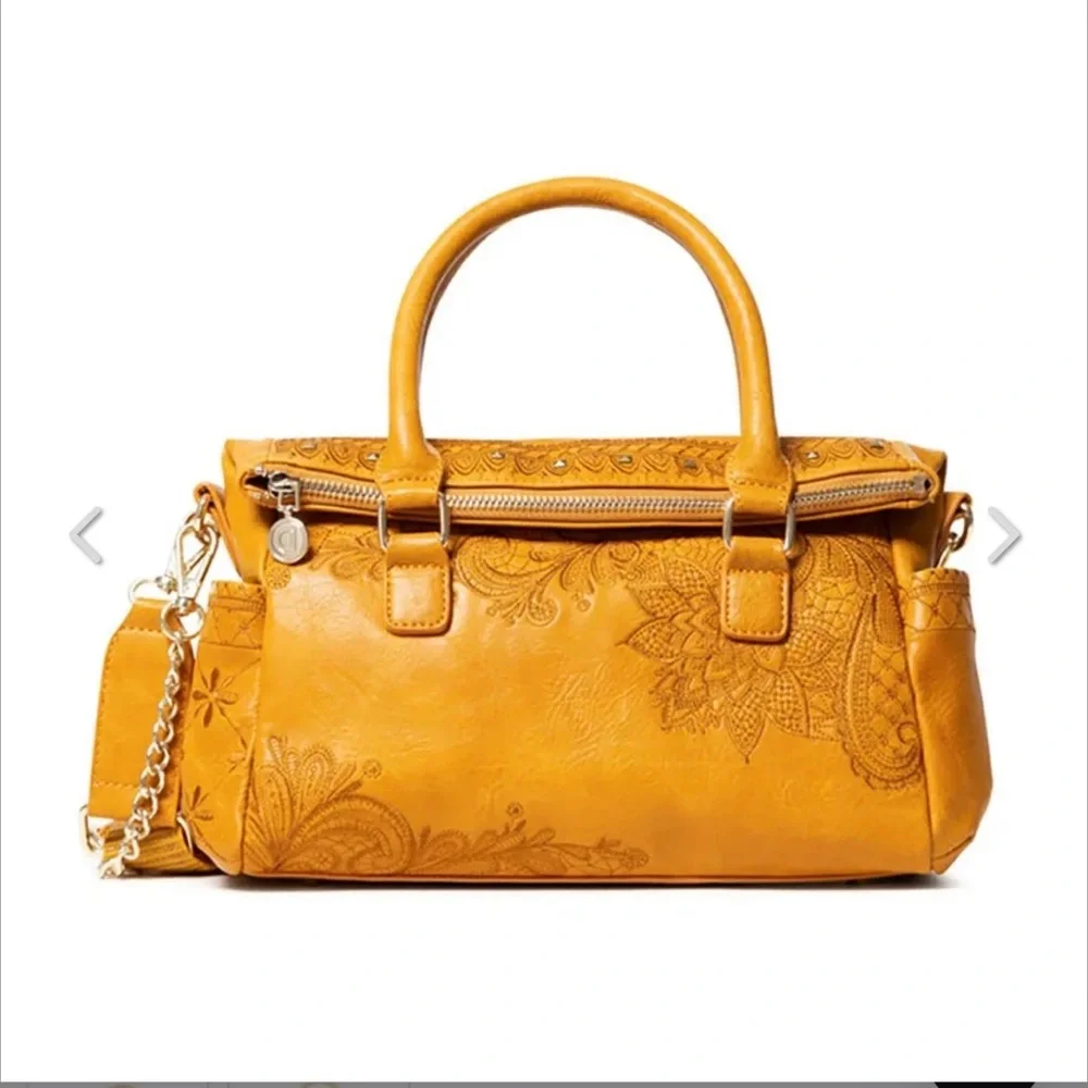 Desigual Martini Loverty Mini Satchel Bag Camel brown – NWT - Picture 7 of 8